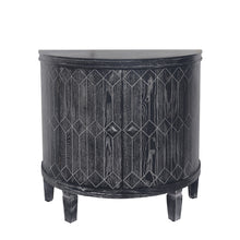 Load image into Gallery viewer, Accent Cabinet Modern Half-moon 2 Door Wooden Cabinet Storage Cabinet Solid Wood Veneer with Featuring Two-tier Storage, for Living Room, Hallway, Entryway and Dining Room, Painted in Black