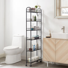 Load image into Gallery viewer, 6-Tier Rolling Cart Gap Kitchen Slim Slide Out Storage Tower Rack with Wheels,6 Baskets,Kitchen,Bathroom Laundry Narrow Piaces Utility cart