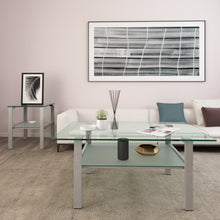 Load image into Gallery viewer, Glass two layer tea table, small round table, bedroom corner table, living room grey side table