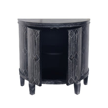 Load image into Gallery viewer, Accent Cabinet Modern Half-moon 2 Door Wooden Cabinet Storage Cabinet Solid Wood Veneer with Featuring Two-tier Storage, for Living Room, Hallway, Entryway and Dining Room, Painted in Black
