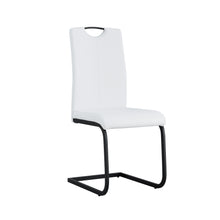 Load image into Gallery viewer, Dining chairs set of 2, White PU Chair modern kitchen chair with metal leg