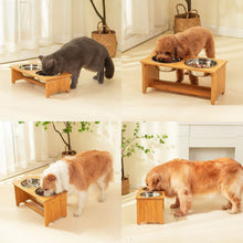 Load image into Gallery viewer, Gardenia Raised Dog Bowl Stand for Medium Sized Dogs, Elevated Dog Bowls, Bamboo Raised Dog Bowl, Dog Food Bowl Stand, Feeding Station