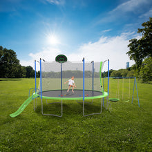 Load image into Gallery viewer, 12FT Trampoline with Slide and Swings, ASTM Approved Large Recreational Trampoline with Basketball Hoop and Ladder,Outdoor Backyard Trampoline with Net, Capacity for Kids and Adults