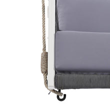 Load image into Gallery viewer, TREXM 1-Piece Woven Rope Outdoor Swing Sofa with Soft Cushions Seating 2 for Patio, Courtyard and Balcony (Light Grey)