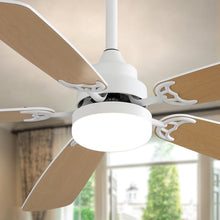 Load image into Gallery viewer, indoor Modern 52 Inch Ceiling Fan With Dimmable 6 Speed Wind 5 Blades Remote Control Reversible DC Motor With Led Light
