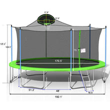 Load image into Gallery viewer, 16FT Trampoline for Adults & Kids with Basketball Hoop, Outdoor Trampolines w/Ladder and Safety Enclosure Net for Kids and Adults