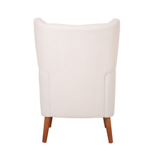 Load image into Gallery viewer, Mid-Century Accent Chair, Ivory White, Modern Retro Club Chair, Birch Frame, Upholstered Teddy Wool Fabric, Single Sofa Armchair for Small Spaces, Living Room, Bedroom, Reading Corner, Balcony