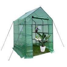 Load image into Gallery viewer, Mini Walk-in Greenhouse Indoor Outdoor -2 Tier 8 Shelves- Portable Plant Gardening Greenhouse (56L x 56W x 76H Inches), Grow Plant Herbs Flowers Hot House