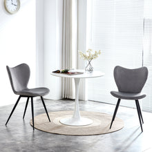 Load image into Gallery viewer, Dining chairs set of 2, Grey velvet Chair modern kitchen chair with metal leg