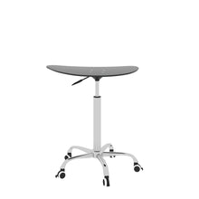 Load image into Gallery viewer, Adjustable Height Black Tempered Glass Table Desk Table with Lockable Wheels(Adjustable Range 24.2 "~32.7 ")