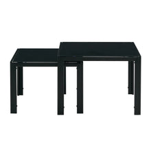 Load image into Gallery viewer, Nesting Coffee Table Set of 2, Square Modern Stacking Table with Tempered Glass Finish for Living Room,Black