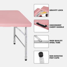 Load image into Gallery viewer, 4ft Pink Portable Folding Table Indoor&Outdoor Maximum Weight 135KG Foldable Table for Camping