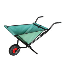 Load image into Gallery viewer, Collapsible Wheelbarrow 176 lbs Folding Yard Garden Wheelbarrow Foldable Lightweight Gardening Heavy Duty Oxford Cloth Green Lawn Cart for Grass, Leaf, Garden Supplies, 10" Pneumatic Tire