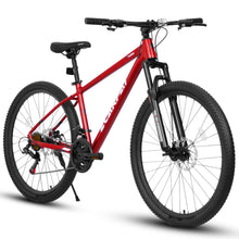 Load image into Gallery viewer, A27312 Mountain Bike 27.5 Inch Black Wheels, Aluminium Frame 21-Speed Mens Womens Trail Commuter City Mountain Bike, Aluminium Frame Disc Brakes Thumb Shifter Front Fork Bicycles