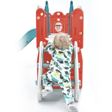 Load image into Gallery viewer, Kids Slide Playset Structure, Freestanding Castle Climber with Slide and Basketball Hoop, Toy Storage Organizer for Toddlers, Kids Climbers Playhouse for Indoor Outdoor Playground Activity