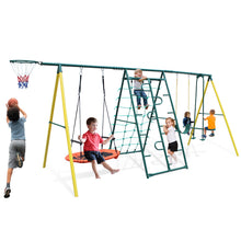 Load image into Gallery viewer, Indoor/Outdoor Metal Swing Set with Safety Belt for Backyard