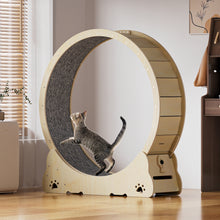 Load image into Gallery viewer, Large Cat Exercise Wheel 40 Inch, Solid Wood Cat Wheel Exerciser for Indoor Cats, Safety Cat Treadmill with Lock & Minimized Gap Design