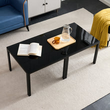 Load image into Gallery viewer, Coffee Table Set of 2, Square Modern Table with Tempered Glass Finish for Living Room,Black