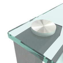 Load image into Gallery viewer, Glass two layer tea table, small round table, bedroom corner table, living room grey side table