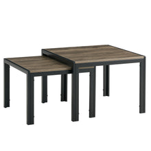 Load image into Gallery viewer, Nesting Coffee Table Set of 2, Square Modern Stacking Table with Wood Finish for Living Room, Oak Grey