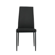 Load image into Gallery viewer, Dining chairs set of 4, Black modern kitchen chair with metal leg