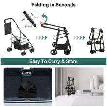 Load image into Gallery viewer, 2 in 1 Folding Dog Stroller, Pet Folding Stroller, 4 Wheels Dog/Cat Puppy Stroller w/Removable Travel Carrier for Small/Medium Pet, Waterproof Pad, Car Seat, Sun Shade