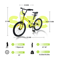 Load image into Gallery viewer, ZUKKA Kids Bike,20 Inch Kids' Bicycle for Boys Age 7-10 Years,Multiple Colors
