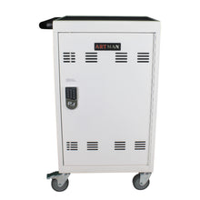Load image into Gallery viewer, Mobile Charging Cart and Cabinet for Tablets Laptops 30-Device With Combination Lock(White)