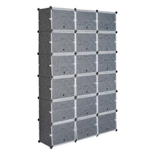 Load image into Gallery viewer, 12-Tier Portable 72 Pair Shoe Rack Organizer 36 Grids Tower Shelf Storage Cabinet Stand Expandable for Heels, Boots, Slippers, Black