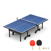 Load image into Gallery viewer, Table Tennis Table - 15mm Professional MDF Indoor Table Tennis Table with Table Tennis Net and Bats etc. Quick Assembly, Single Training Table, 108"L x 60"W x 30"H