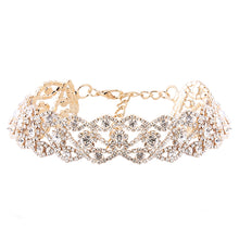 Load image into Gallery viewer, Luxury Diamond Crystal Rhinestone Pendant Choker Collar Gold Silver Chain Necklace Women Wedding Jewelry