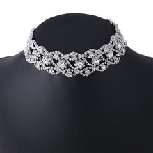 Load image into Gallery viewer, Luxury Diamond Crystal Rhinestone Pendant Choker Collar Gold Silver Chain Necklace Women Wedding Jewelry