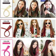 Load image into Gallery viewer, Women 22" Clip On In Colorful Straight Synthetic Hair Toupee Highlight Hair Extension Hair Pieces