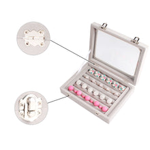 Load image into Gallery viewer, New Velvet Glass Jewelry Box Ring Earring Display Organizer Holder Storage Show Case