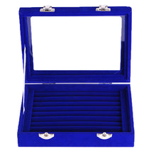 Load image into Gallery viewer, New Velvet Glass Jewelry Box Ring Earring Display Organizer Holder Storage Show Case