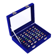 Load image into Gallery viewer, New Velvet Glass Jewelry Box Ring Earring Display Organizer Holder Storage Show Case