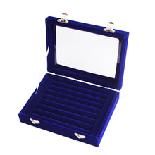 Load image into Gallery viewer, New Velvet Glass Jewelry Box Ring Earring Display Organizer Holder Storage Show Case