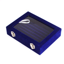 Load image into Gallery viewer, New Velvet Glass Jewelry Box Ring Earring Display Organizer Holder Storage Show Case