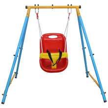 Load image into Gallery viewer, Baby Toddler Indoor/Outdoor Metal Swing Set with Safety Belt for Backyard