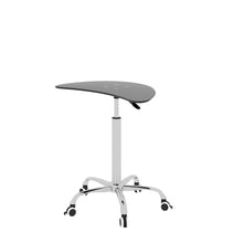 Load image into Gallery viewer, Adjustable Height Black Tempered Glass Table Desk Table with Lockable Wheels(Adjustable Range 24.2 "~32.7 ")