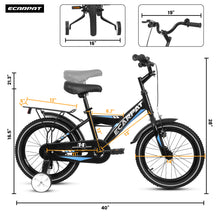 Load image into Gallery viewer, A14115 Kids Bike 14 inch for Boys & Girls with Training Wheels, Freestyle Kids' Bicycle with fender and carrier.