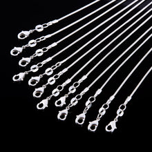 Load image into Gallery viewer, 925 Sterling Silver Plated 1.2mm DIY Snake Chain Charms Link Necklace for Jewelry Making 16-24 inch