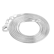 Load image into Gallery viewer, 925 Sterling Silver Plated 1.2mm DIY Snake Chain Charms Link Necklace for Jewelry Making 16-24 inch