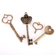 Load image into Gallery viewer, 69Pcs Antique Vintage Bronze Skeleton Key Charms Set DIY Necklace Pendant Jewelry Handmade Making