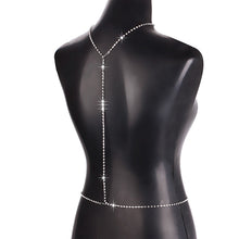 Load image into Gallery viewer, Fashion Women's Silver Shiny Crystal Rhinestone Double Front & Back Body Chains Jewelry