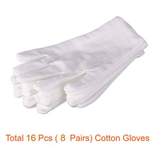 Load image into Gallery viewer, 1 Pair White Cotton Soft Gloves Coin Jewelry Silver Inspection Work Gloves 8.5"