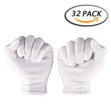 Load image into Gallery viewer, 1 Pair White Cotton Soft Gloves Coin Jewelry Silver Inspection Work Gloves 8.5"