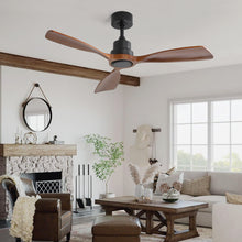 Load image into Gallery viewer, 48 Inch Ceiling Fan Without Light, 3 Solid Wood Blades Outdoor Ceiling Fan 6-speed Reversible DC Motor for Living Room