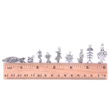 Load image into Gallery viewer, 100 Pcs/Set Lots Tibetan Silver Mixed Styles Sea Animals Charm Pendants DIY Jewelry for Necklace Bracelet Craft Findings
