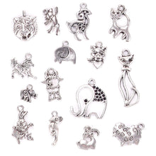 Load image into Gallery viewer, 100 Pcs/Set Lots Tibetan Silver Mixed Animals Styles Charm Pendants DIY Jewelry for Necklace Bracelet Craft Findings
